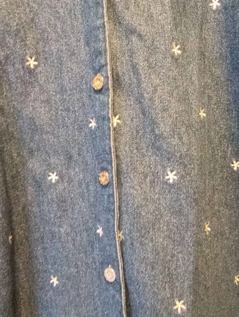 Vintage Denim & Co. Embroidered With Denim Button-Front Shirt - Blue - Picture 5 of 5